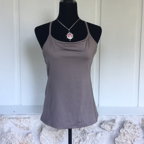 Athleta Tops - Athleta shimmery  taupe strappy back  tank